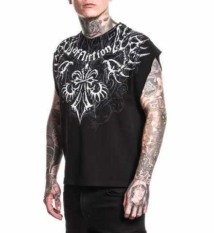 Affliction | Футболка без рукавов мужская Skeleton Muscle Tee A31201 слева
