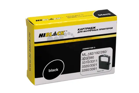 Картридж Hi-Black для Oki Microline 182, 320, 192, 193, 321, 390, 3310, 3311, 3320, Bk, б/шва,1,6м