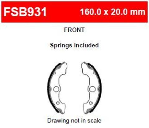 FSB931 Тормозные колодки барабанные MOTO, коробка 2 шт