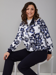 Костюм с брюками КБ-184/белый-синиецветы