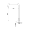Delabie 1306T2 Поворотный излив-трубка, ?22 260/200