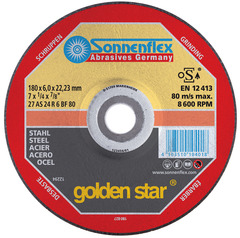 Абразивный шлифовальный диск Sonnenflex Silverstar 180x6,0x22,23 AS24R6BF F27 GS STEEL 10401