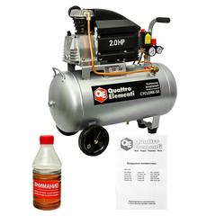 Компрессор поршневой масляный QUATTRO ELEMENTI CYCLONE-50 (240 л/мин, 50л, 2л.с, 8 бар, 32 (248-634)