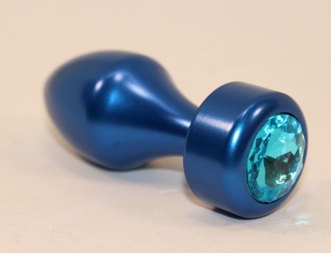 Синяя анальная пробка с голубым кристаллом - 7,8 см. - 4sexdreaM 47442-1