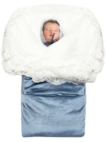 Зимний конверт-одеяло на выписку "Блюмарим", цвет голубой