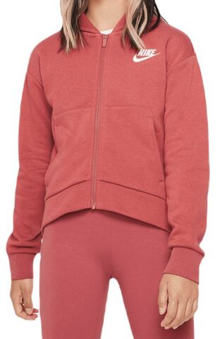 Толстовка теннисная для девочки Nike Sportswear Club Fleece Full Zip Hoodie - canyon rust/white