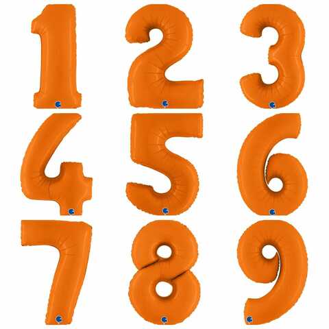 Цифра фольгированная оранжевая 102см