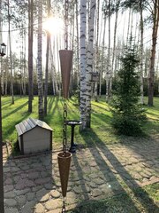 Дождевая цепь «Корзинка и шар», белый RAL9010