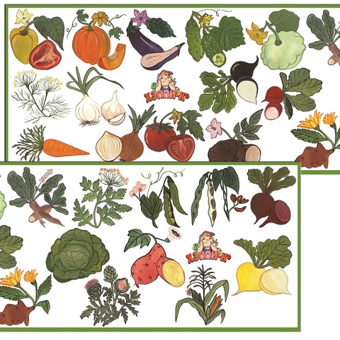 Развивающий набор наклеек:  Полезные овощи