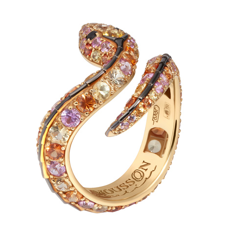 Кольцо Змея с Цветными Сапфирами, R0188-1/14