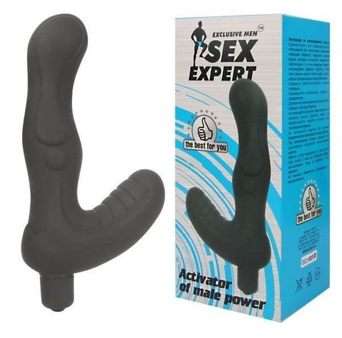 Чёрный вибростимулятор простаты Activator of Male Power - Sex Expert Sex Expert SEM-55073