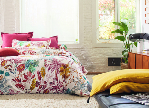 Постельное белье 2 спальное евро Blanc des Vosges Palmeraie Tomette