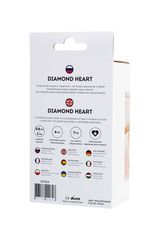 Фиолетовая анальная втулка Diamond Heart с прозрачным кристаллом - 7 см. - 