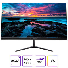 Монитор Mastero 21.5'' SE2223H, FHD, VA, 75Гц, чёрный, 8-bit, 4мс, 4000:1, 200 Кд/м2, VESA:75x75, VGA, HDMI