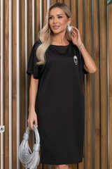 Платье Кайла (черное/брошь) П13181-10М LT Collection