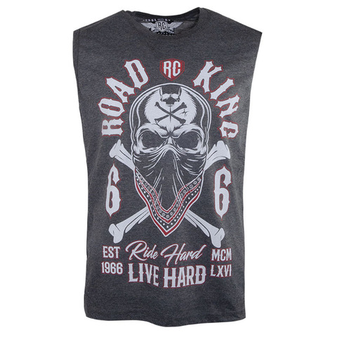 Rush Couture | Майка мужская RUSH ROAD KING SLEEVELESS Grey RC303 перед