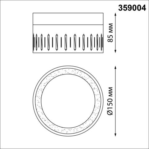 359004 OVER NT23 000 черный Накладной светодиодный светильник IP20 LED 4000K 18W 85-265V AURA