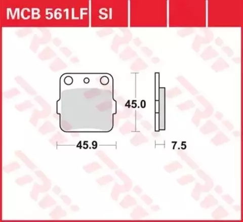 Колодки тормозные дисковые MCB561SI