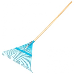 Грабли веерные стальные, 540 х 1450 мм, 24 плоских зуба, лакированный черенок, Luxe, Palisad