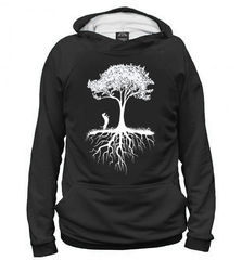 Толстовка "Такса у дерева"