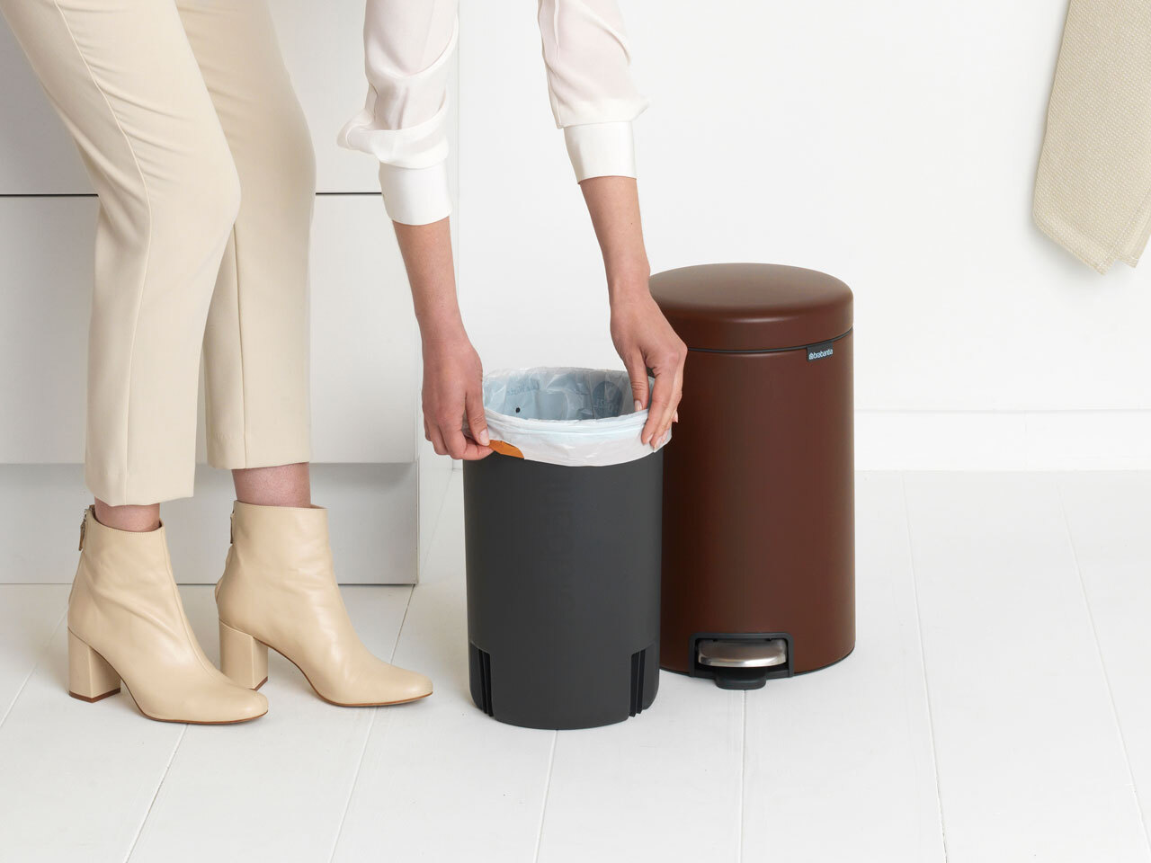 Мусорный бак newIcon с педалью (12 л), Минерально-коричневый, арт. 208560 - фото 5