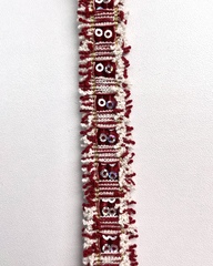 Тесьма с пайетками , цвет: красно-белый , ширина 22 мм