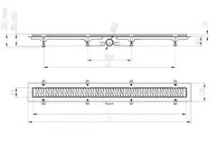 Трап линейный для пола, боковой слив, золото MCH CH950/50KN1ZL