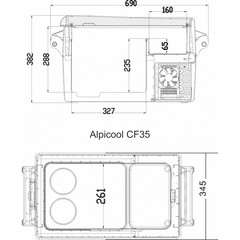 Компрессорный автохолодильник Alpicool CF35 (12V/24V/220V, 35л)