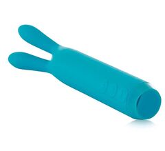 Голубой вибратор с ушками Rabbit Bullet Vibrator - 8,9 см. - 