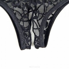 Стринги с доступом Black Bow, 3XL