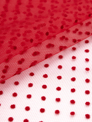 Фатин горох, 28 гр/м2, 150 см, красный