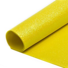 Фоамиран глиттерный, р. 20х30 см, 2 мм, жёлтый