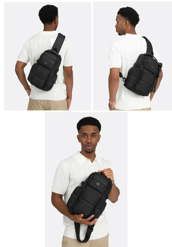 Картинка рюкзак однолямочный Ozuko 9808 Blue - 3