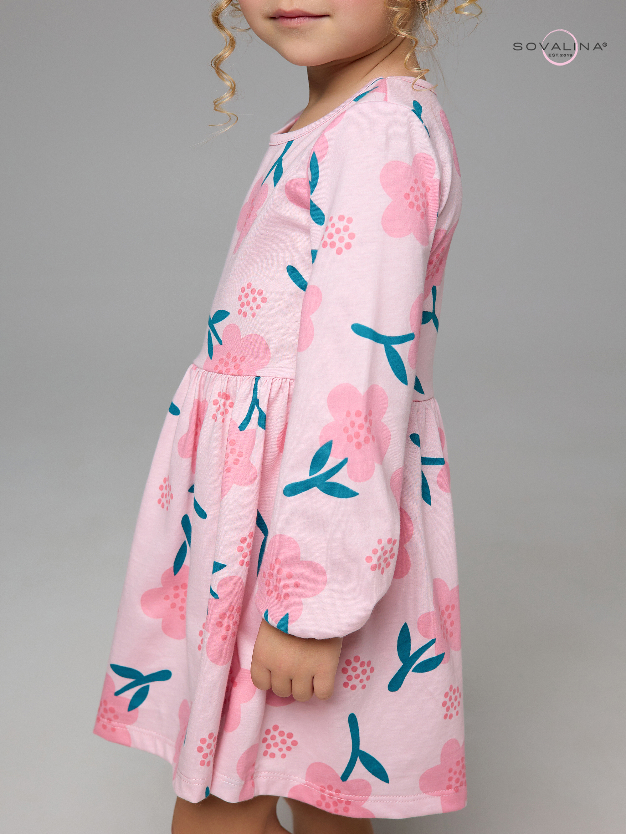 Платье Моана незабудки на пудре