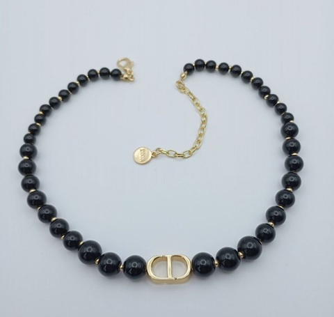 Колье - чокер CDior с черным жемчугом