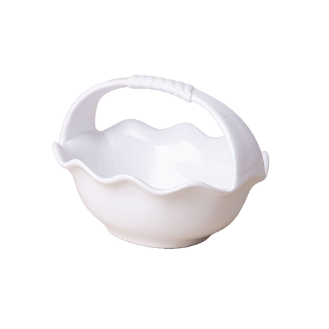 Ваза для фруктов с ручкой, 20*16*15 см - Белый - купить