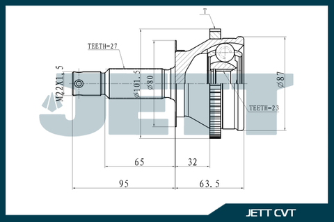 ШРУС внешний JETT V41-4027 ABS