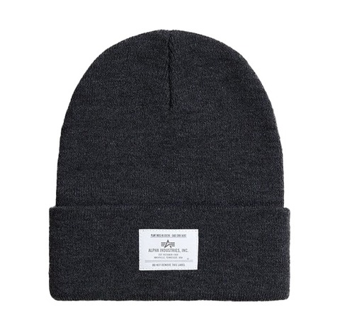 Шапка Alpha Industries Essential Beanie Dark Charcoal Heather (Темно-серая)
