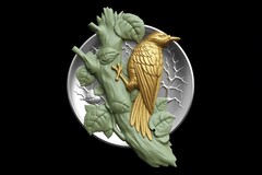 Силиконовый молд Дятел (медальон) большой № 0468