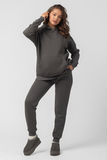 Утепленный спортивный костюм для беременных и кормящих 16025 серый графит