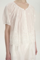 Блуза из хлопка с рукавом реглан