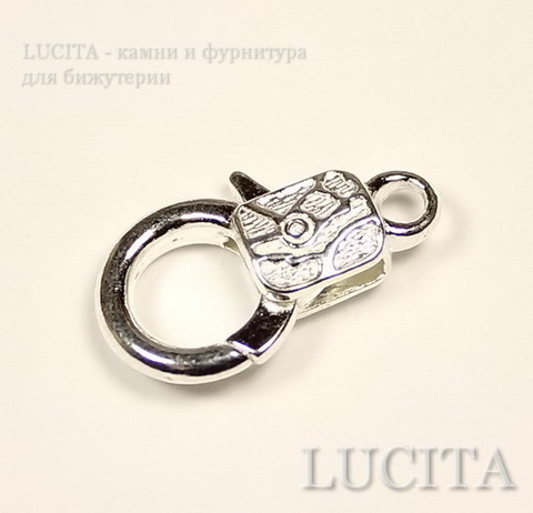 Замок - карабин 23х13 мм (цвет - серебро) ()