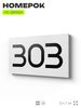 Номер на дверь 303, табличка на дверь для офиса, квартиры, кабинета, аудитории, склада, белая 120х70 мм, Айдентика Технолоджи