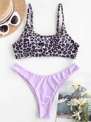купальник раздельный нежно лиловый  леопардовый Lavender Leopard 1