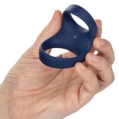 Синее эрекционное виброкольцо Rechargeable Max Dual Ring - 