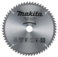 Пильный диск для дерева 260x30x2.6/1.8x60T Makita D-65383