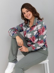 Костюм с брюками КБ-184/оливкабордо-листья