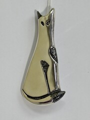 Сиамская кошка (брошь из серебра)