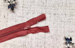 Молния брючная спираль полуавтомат, L 20 см, Т3, н/р, бордовый