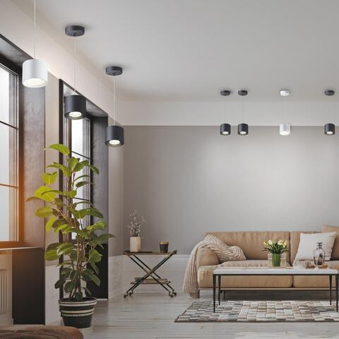 358793 OVER NT21 217 белый Подвесной светодиодный светильник, длина провода 2м IP20 LED 15W 4000K 1600Лм 110-265V BIND